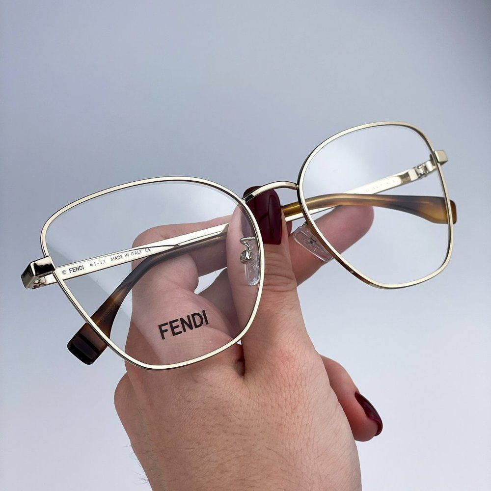 š„Fendi FE50007UĀ ā033 Eyeglasses Light Gold Butterfly Women - Picture 2 of 10